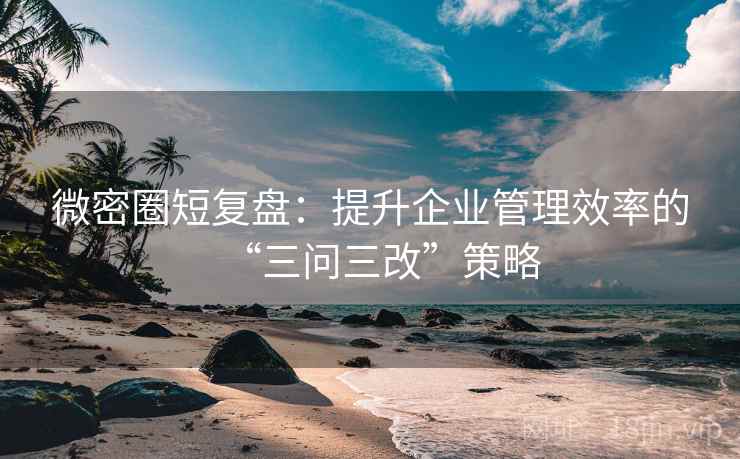 微密圈短复盘：提升企业管理效率的“三问三改”策略