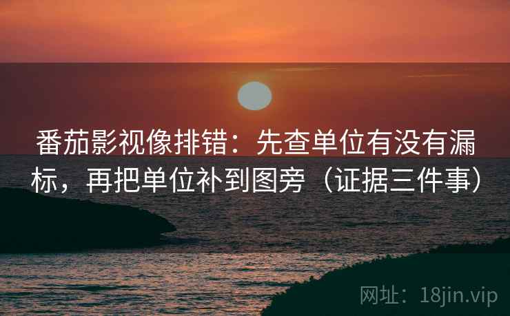 番茄影视像排错：先查单位有没有漏标，再把单位补到图旁（证据三件事）