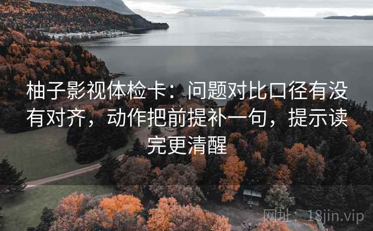 柚子影视体检卡：问题对比口径有没有对齐，动作把前提补一句，提示读完更清醒