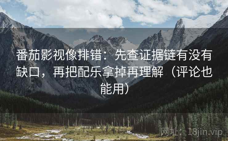 番茄影视像排错：先查证据链有没有缺口，再把配乐拿掉再理解（评论也能用）