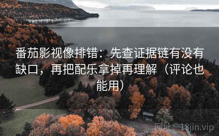 番茄影视像排错：先查证据链有没有缺口，再把配乐拿掉再理解（评论也能用）