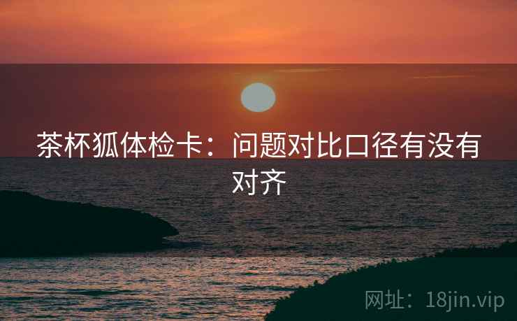 茶杯狐体检卡：问题对比口径有没有对齐