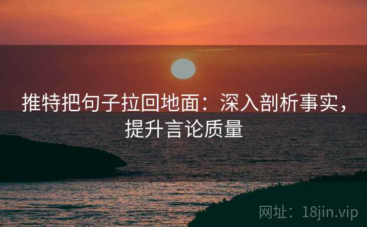 推特把句子拉回地面：深入剖析事实，提升言论质量