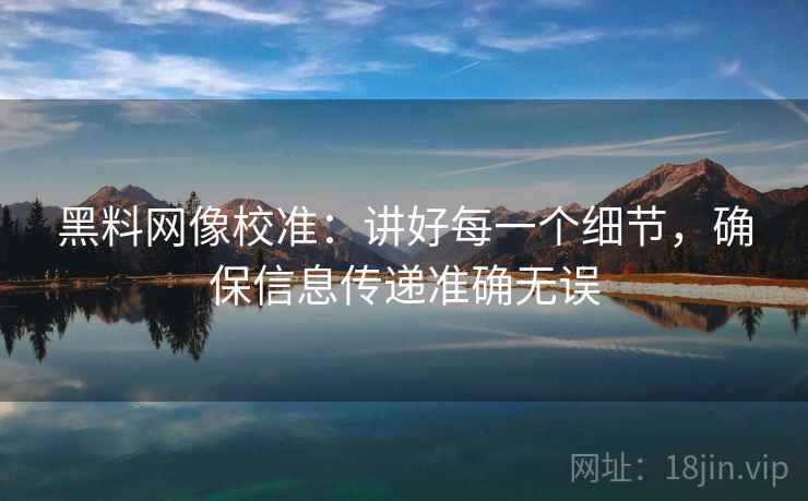 黑料网像校准：讲好每一个细节，确保信息传递准确无误