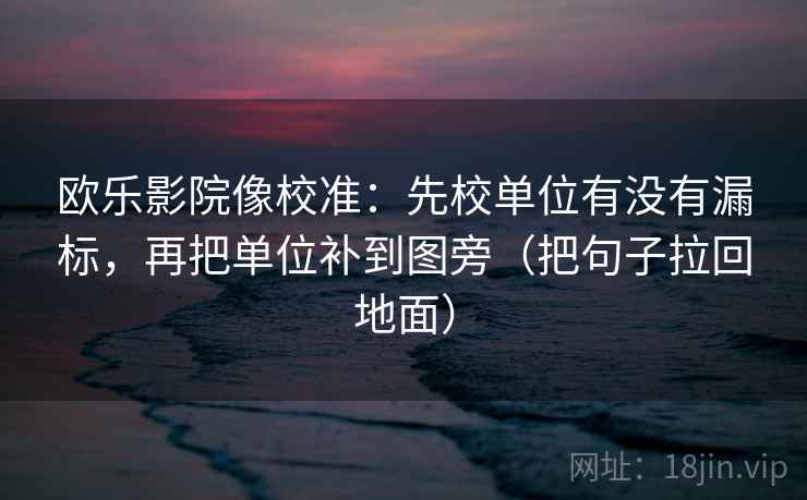 欧乐影院像校准：先校单位有没有漏标，再把单位补到图旁（把句子拉回地面）